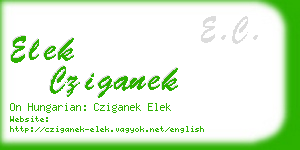 elek cziganek business card